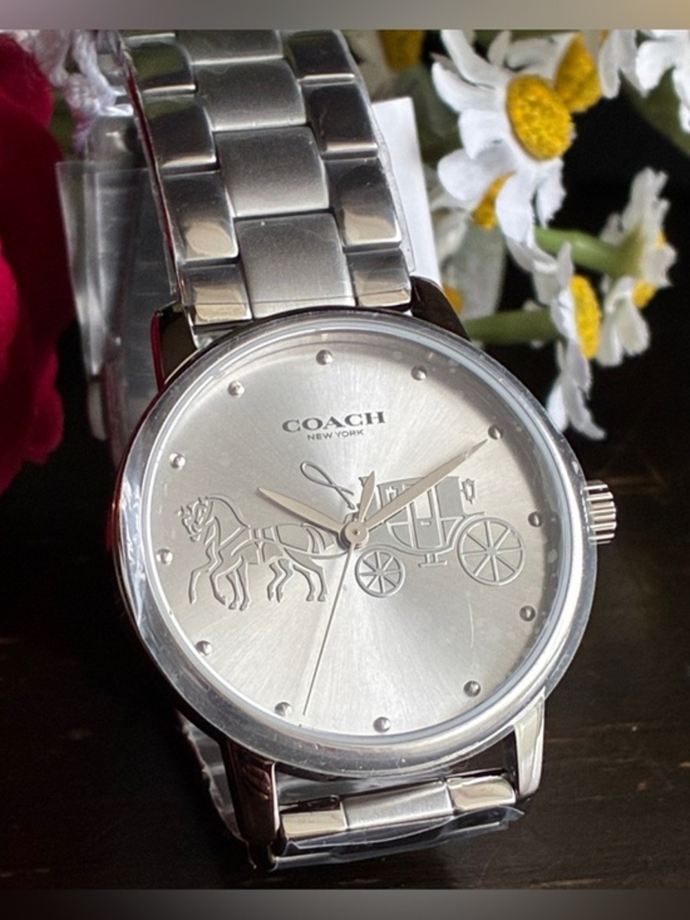 Coach Silver-Tone Linked Bracelet Watch Band